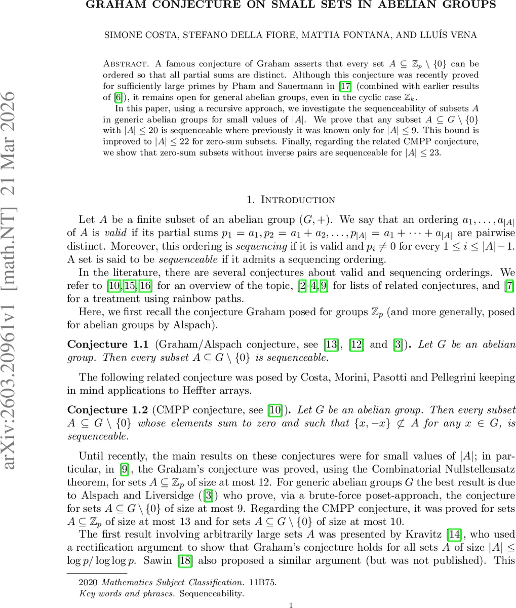 작은 집합의 순열 가능성 새로운 경계