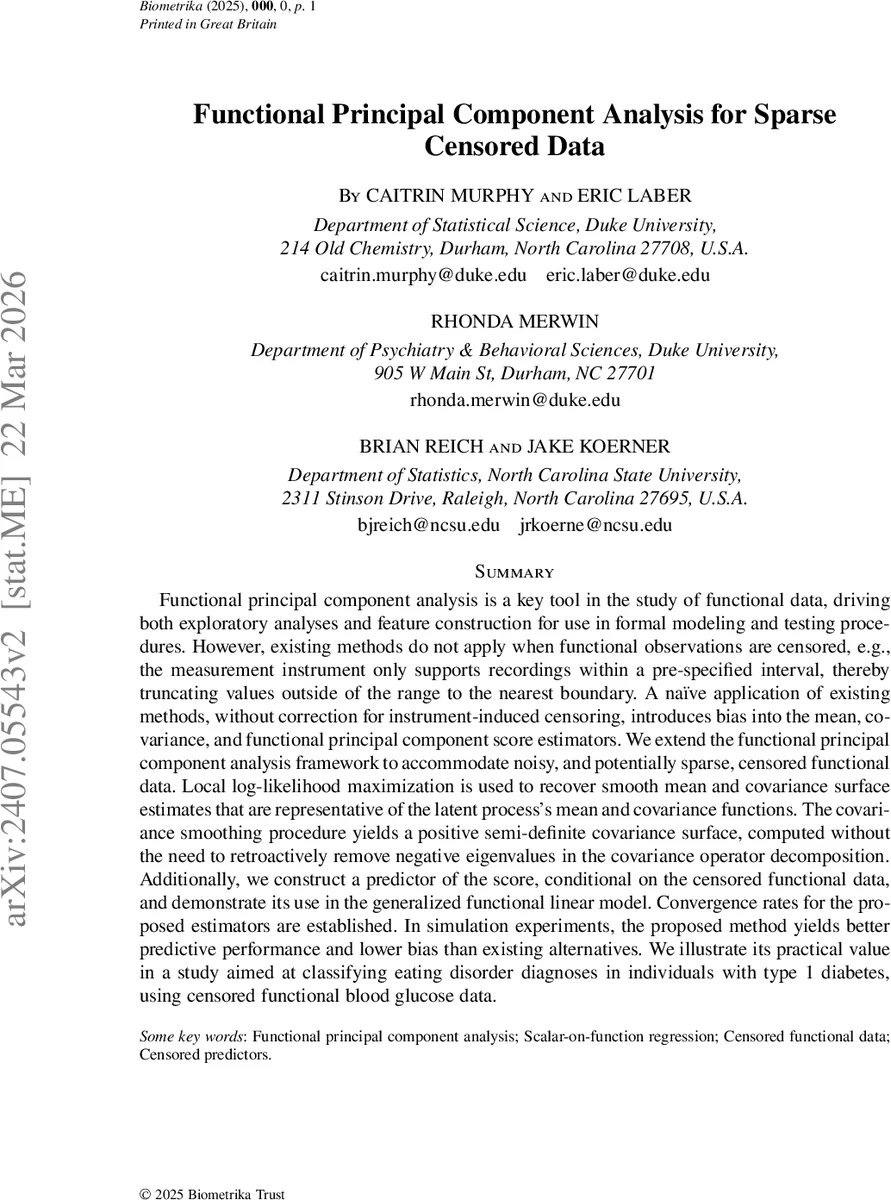 절단 검열 데이터를 위한 기능주성분분석 확장