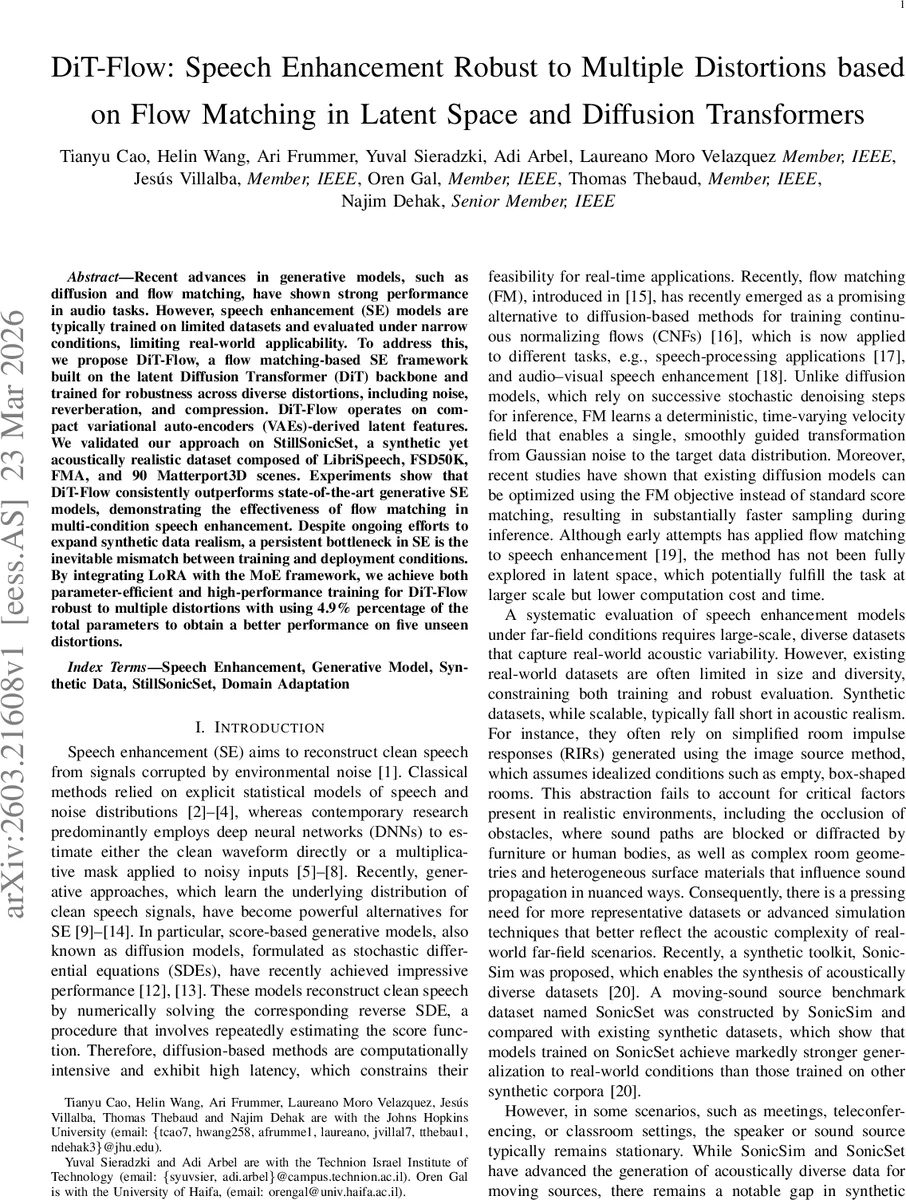 다중 왜곡에 강인한 DiT‑Flow 기반 음성 향상