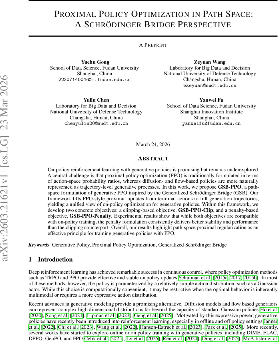 경로 공간에서의 근접 정책 최적화와 슈뢰딩거 브리지