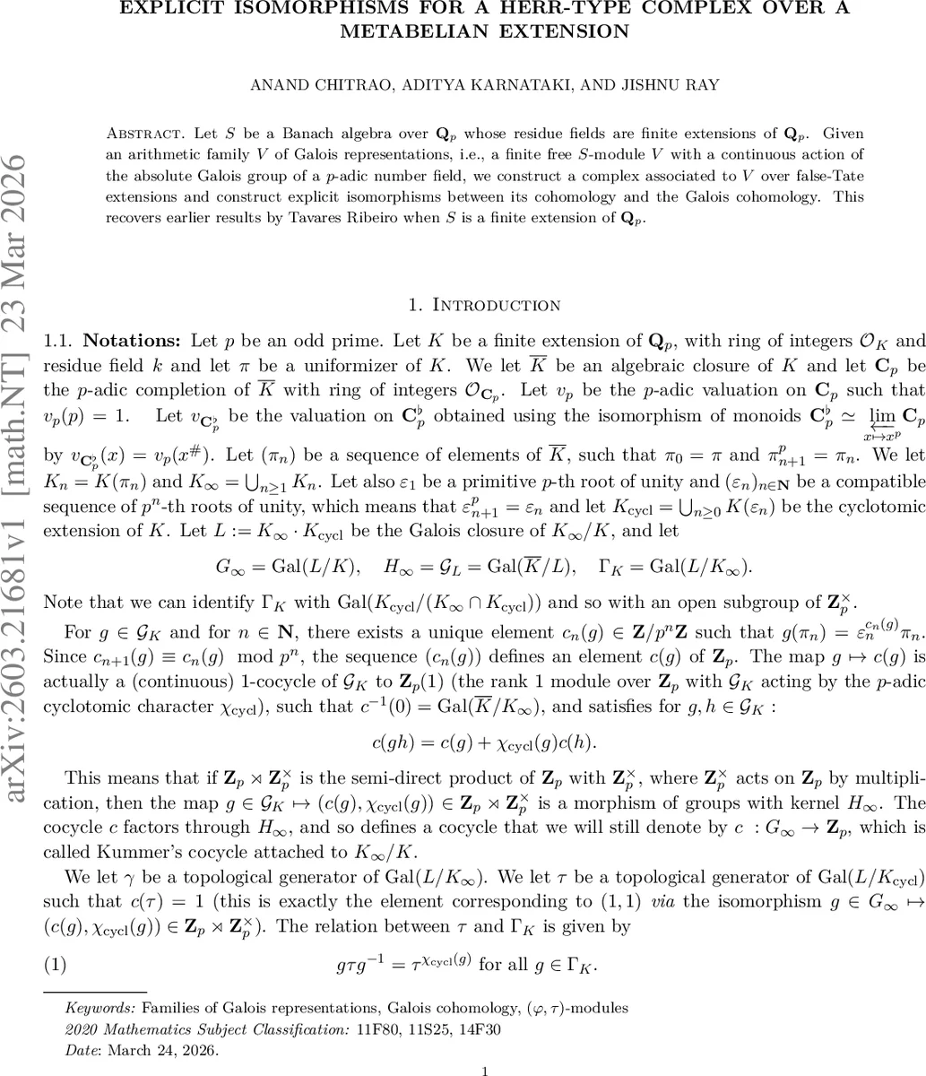 메타아벨리안 확장 위 Herr 복합체의 명시적 동형사상