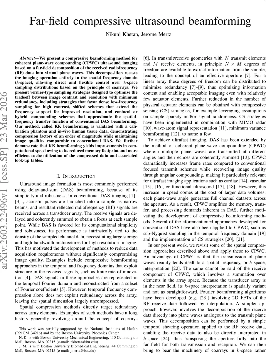 멀티플레인파를 활용한 초음파 원거리 압축 빔포밍