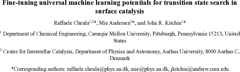 표면 촉매 전이 상태 탐색을 위한 범용 머신러닝 포텐셜의 능동적 미세조정 워크플로우