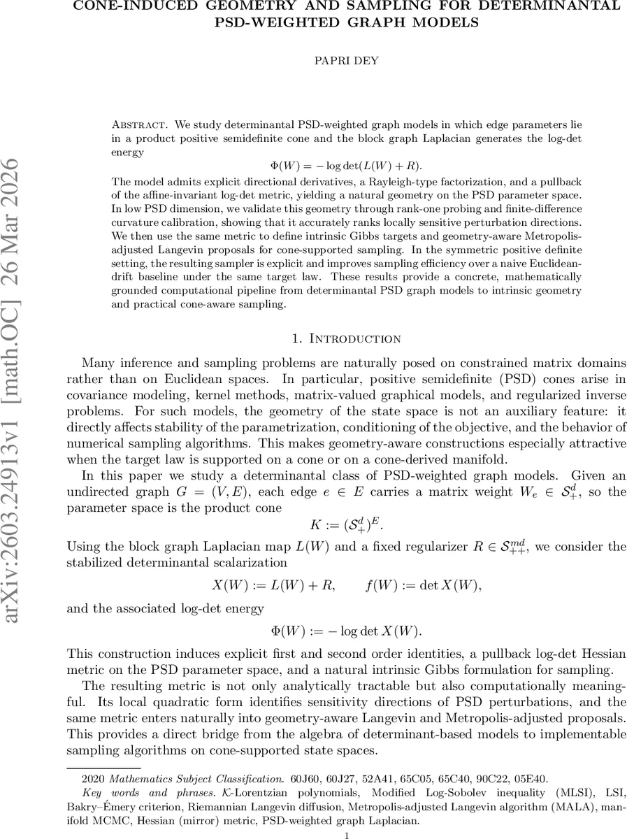 콘으로 만든 그래프 모델의 기하와 효율적 샘플링