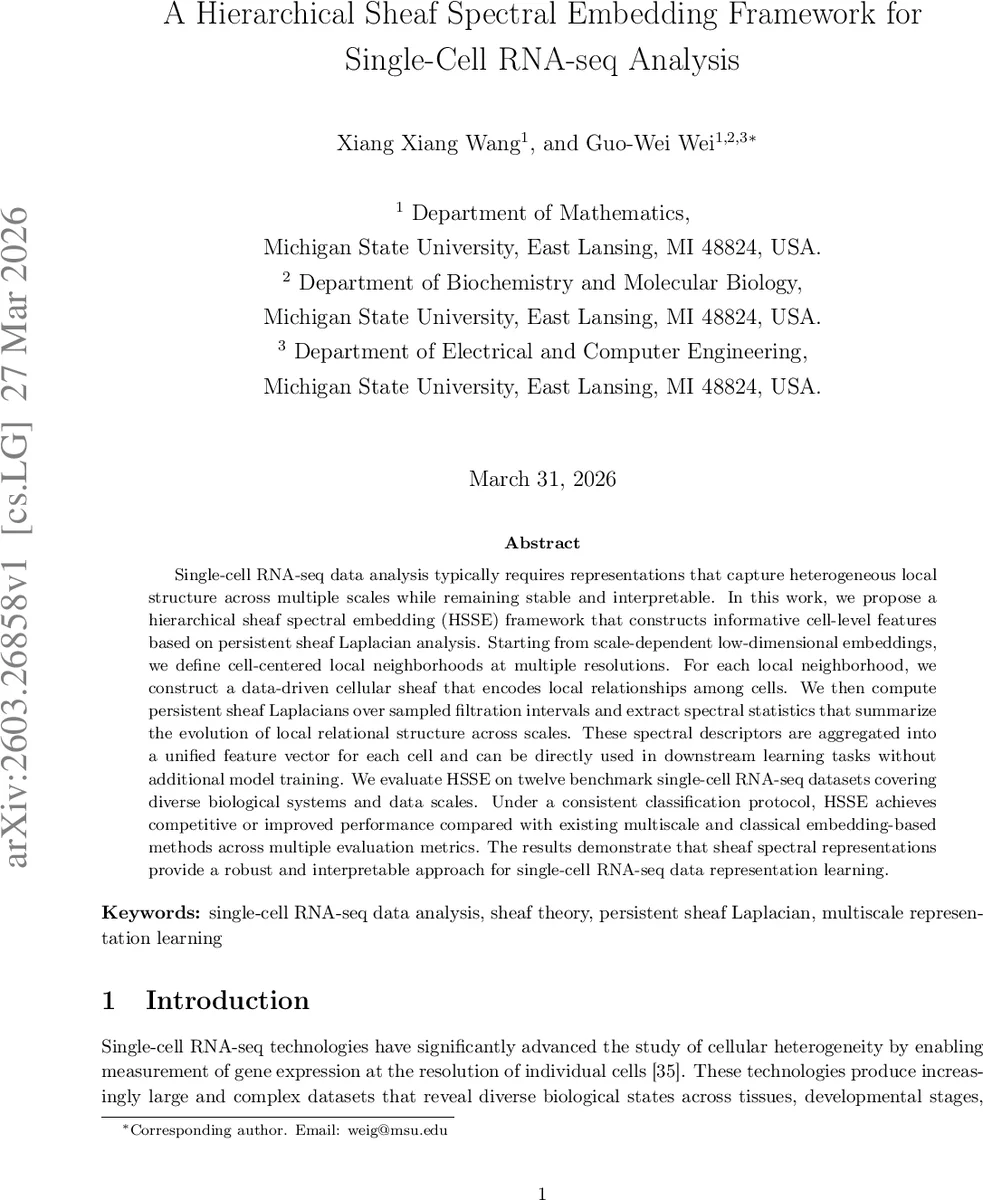 단일세포 RNA‑seq 분석을 위한 계층적 셸프 스펙트럼 임베딩 프레임워크