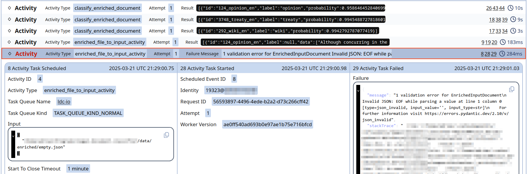 Classifying long legal documents using short random chunks